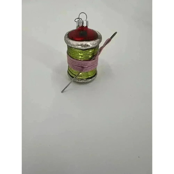 In Box 2002 Dept 56 Tiny Trimmings Glass Ornaments 4 Pc Seamstress Sewing - Picture 6 of 16